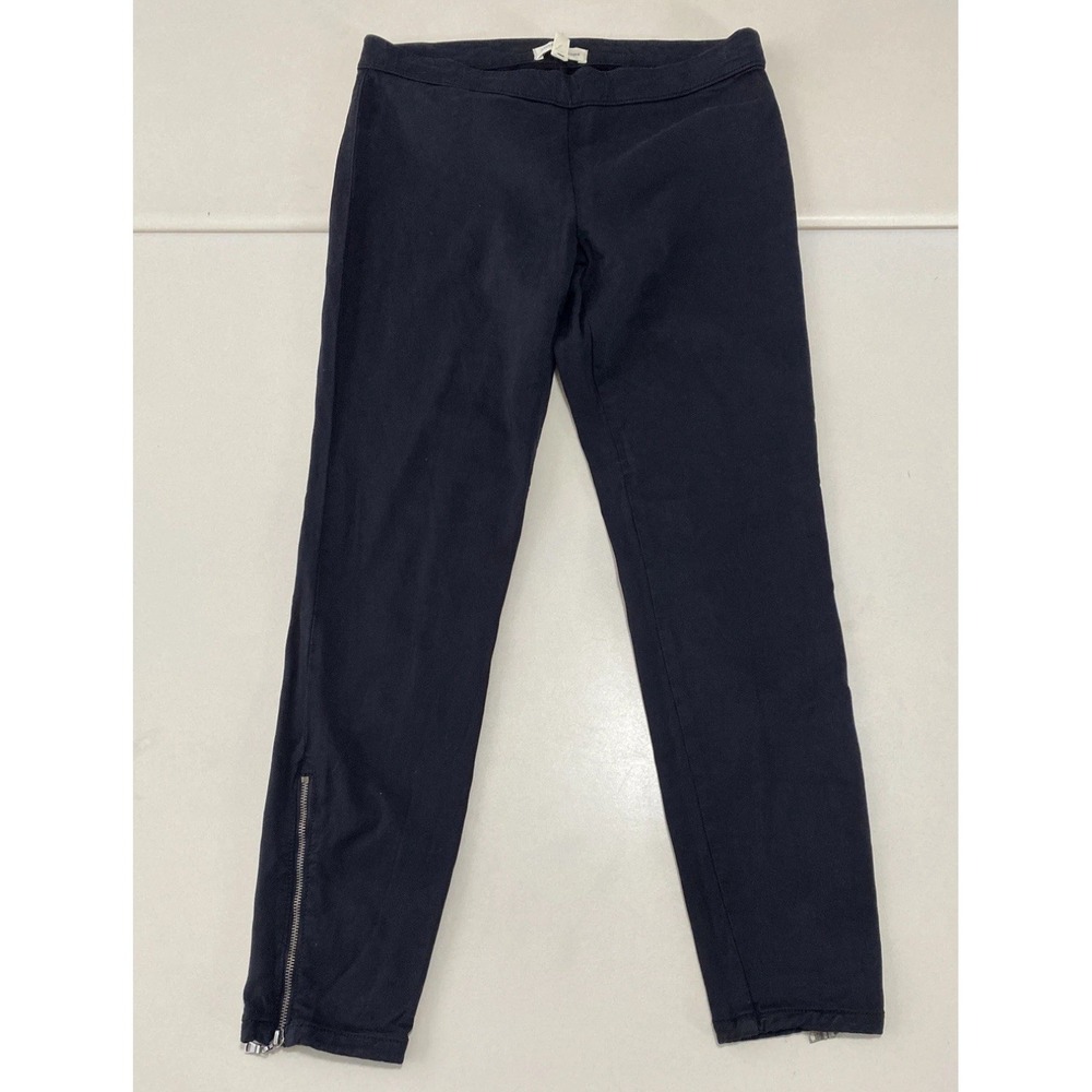 Cloth Stone Womens Black Zipper Ankle Stretch Pants Sz Small 2/4 Pull On Staple